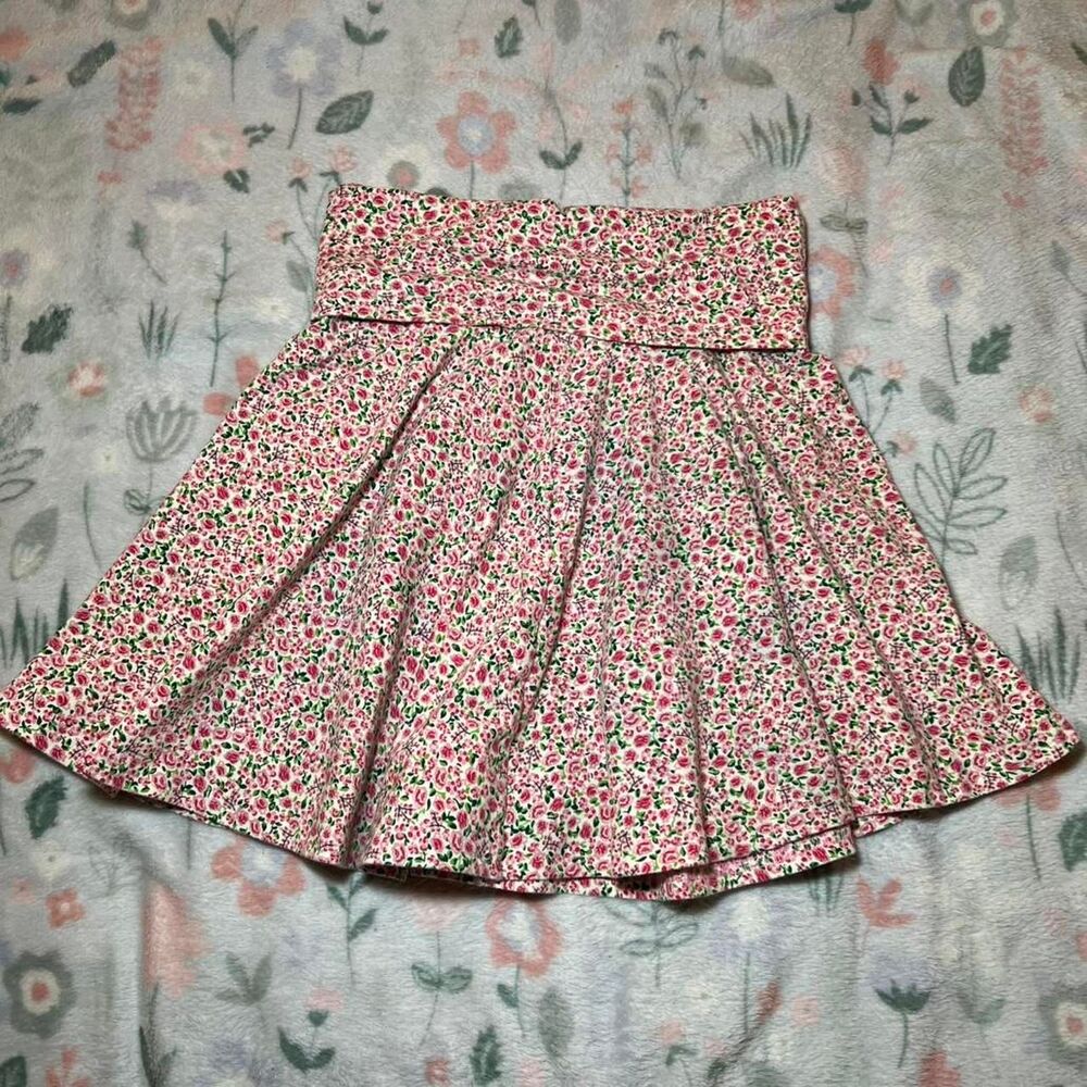 American Apparel Vintage Y2K Fold-Over Flared Mini Skirt Kids L Coquette Cottage